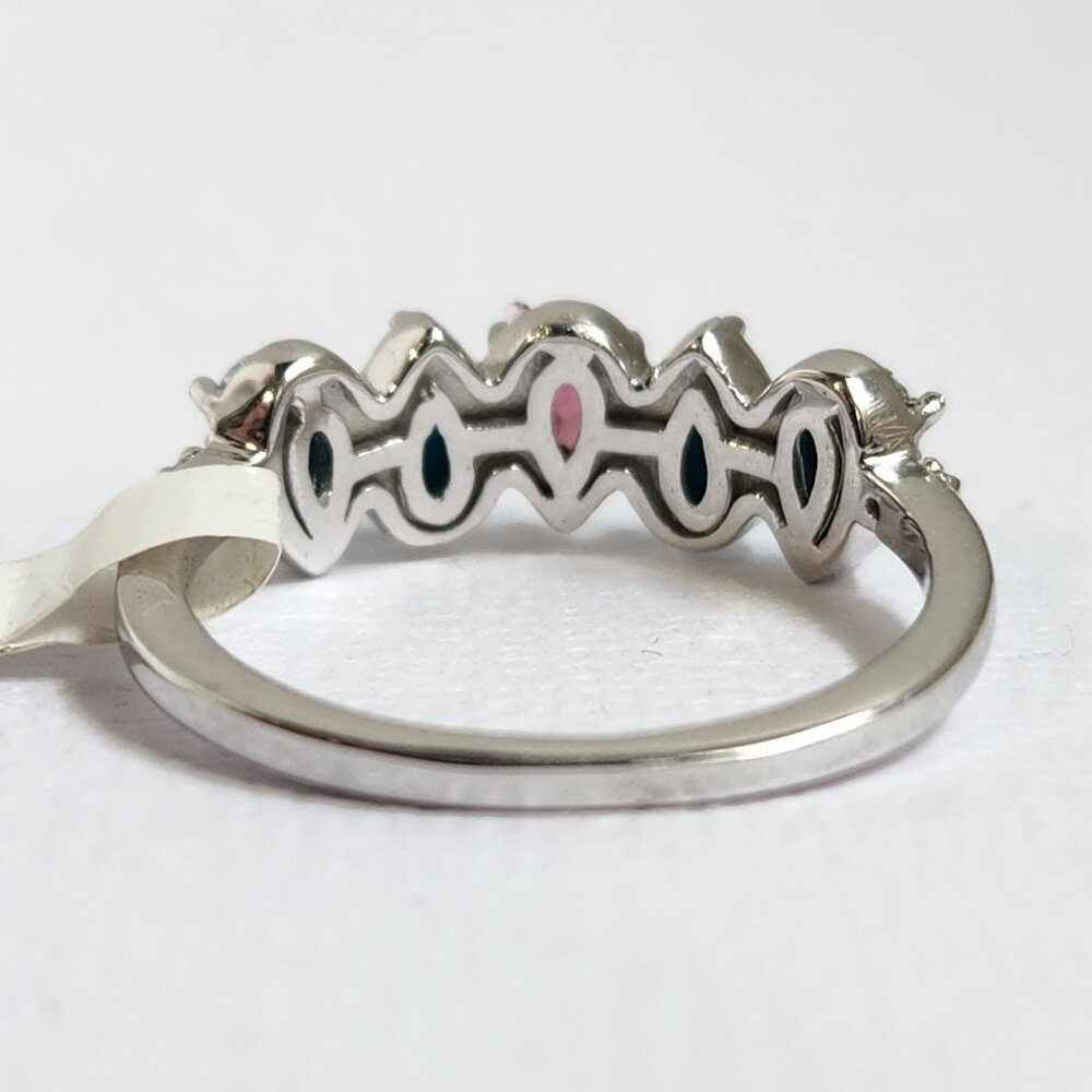 NWT 925 Sleeping Beauty Turquoise & Garnet Ring Size 7 - Picture 5 of 12